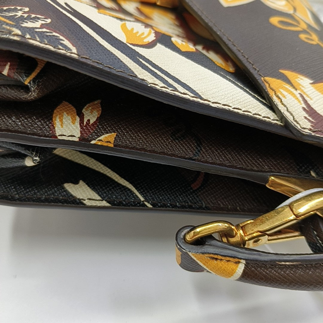 Calfskin Top Handle Bag Multicolor