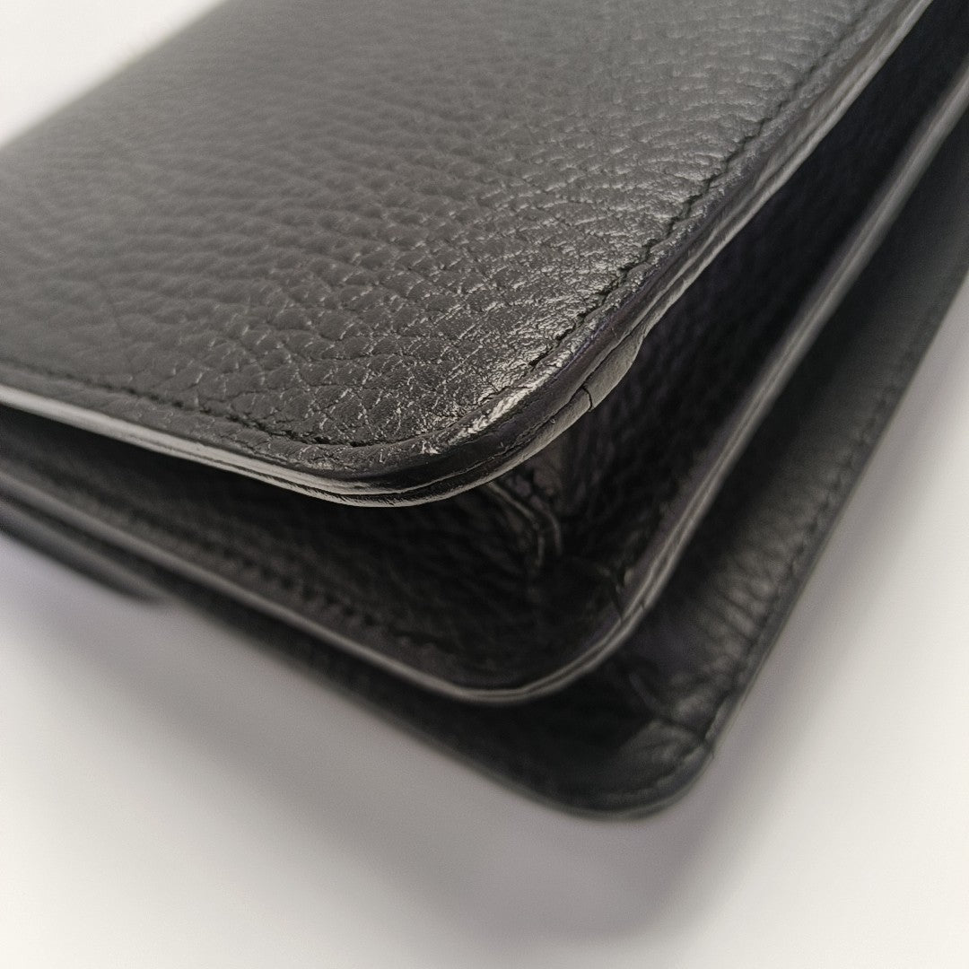 Interlocking G Small Calfskin Black
