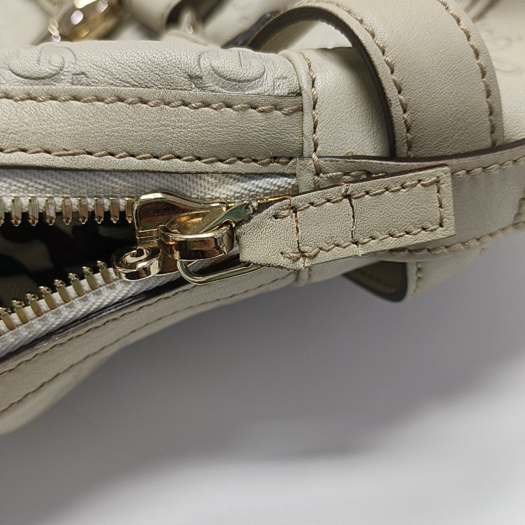Monogram Calfskin Top Handle Bag White