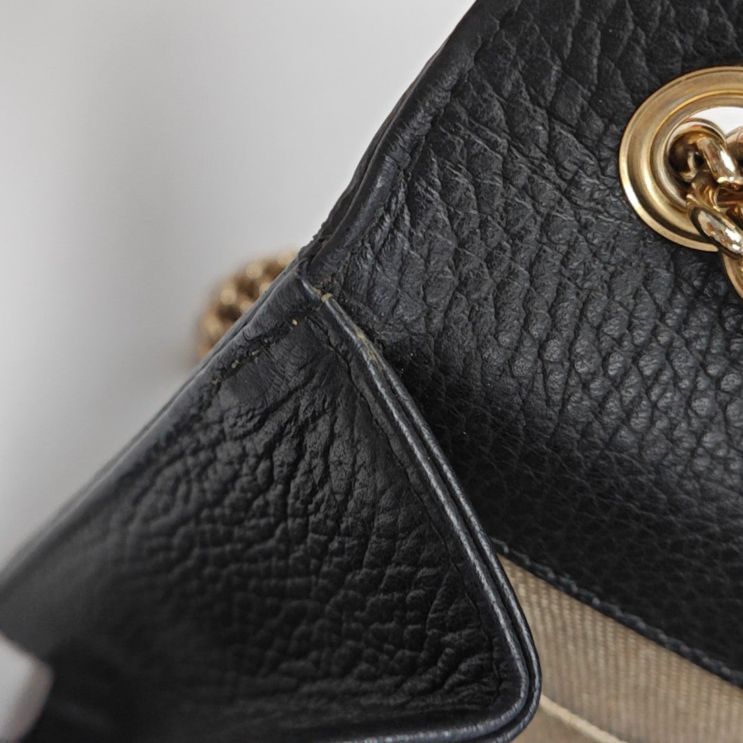 Interlocking G Small Calfskin Black