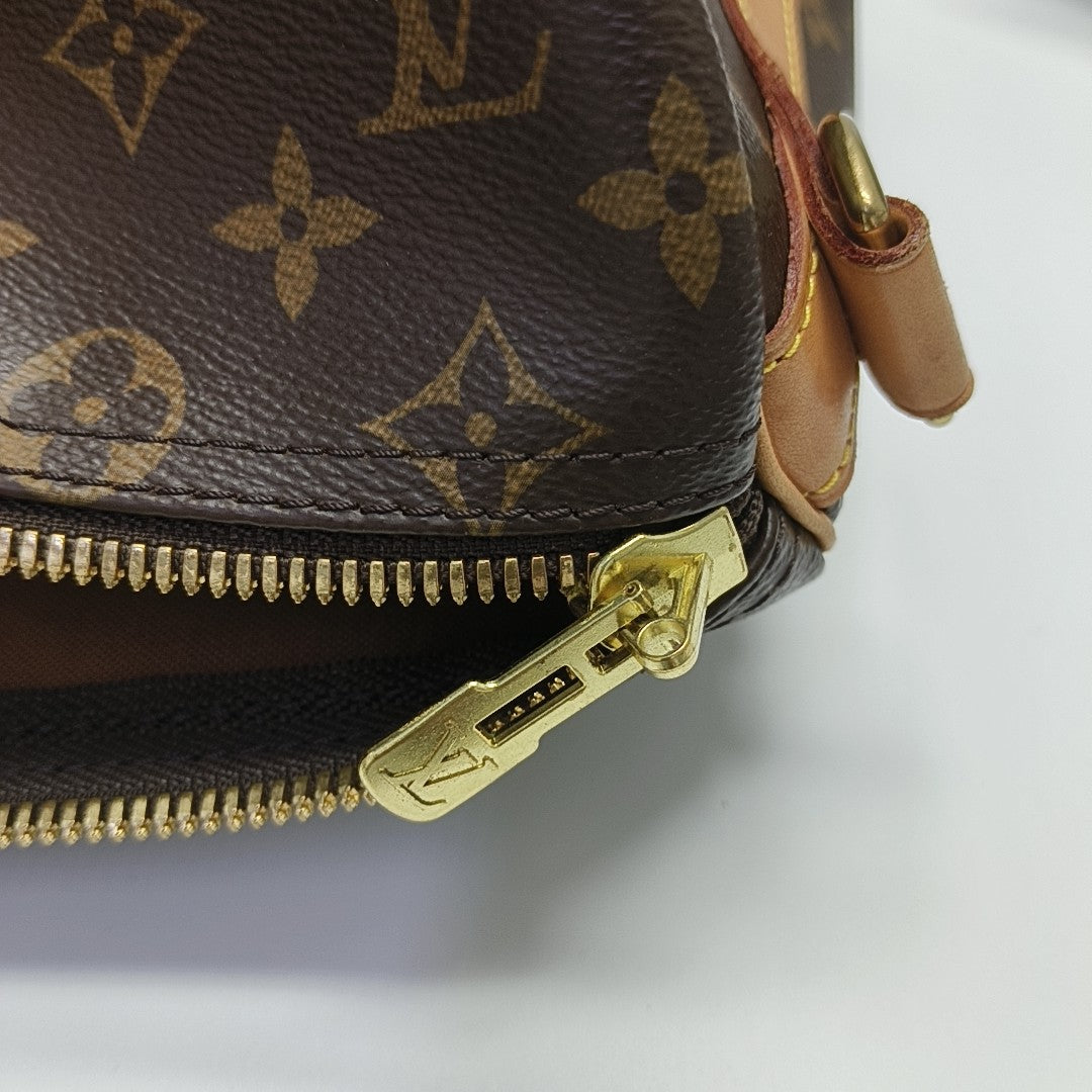 KEEPALL 45 Monogram Coated Canvas Brown