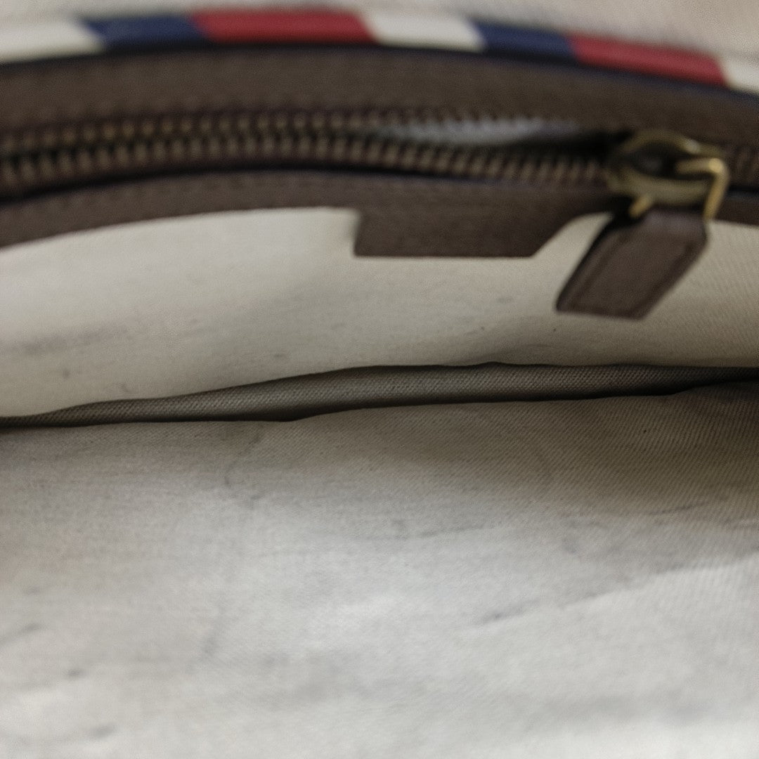 Monogram Coated Canvas Clutch Beige