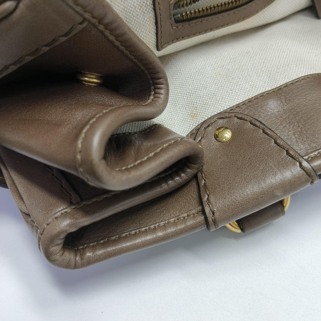 Calfskin Top Handle Bag Brown