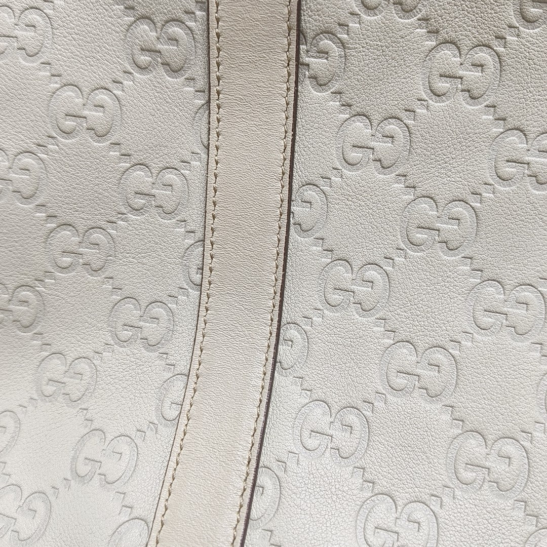 Abbey Monogram Calfskin White