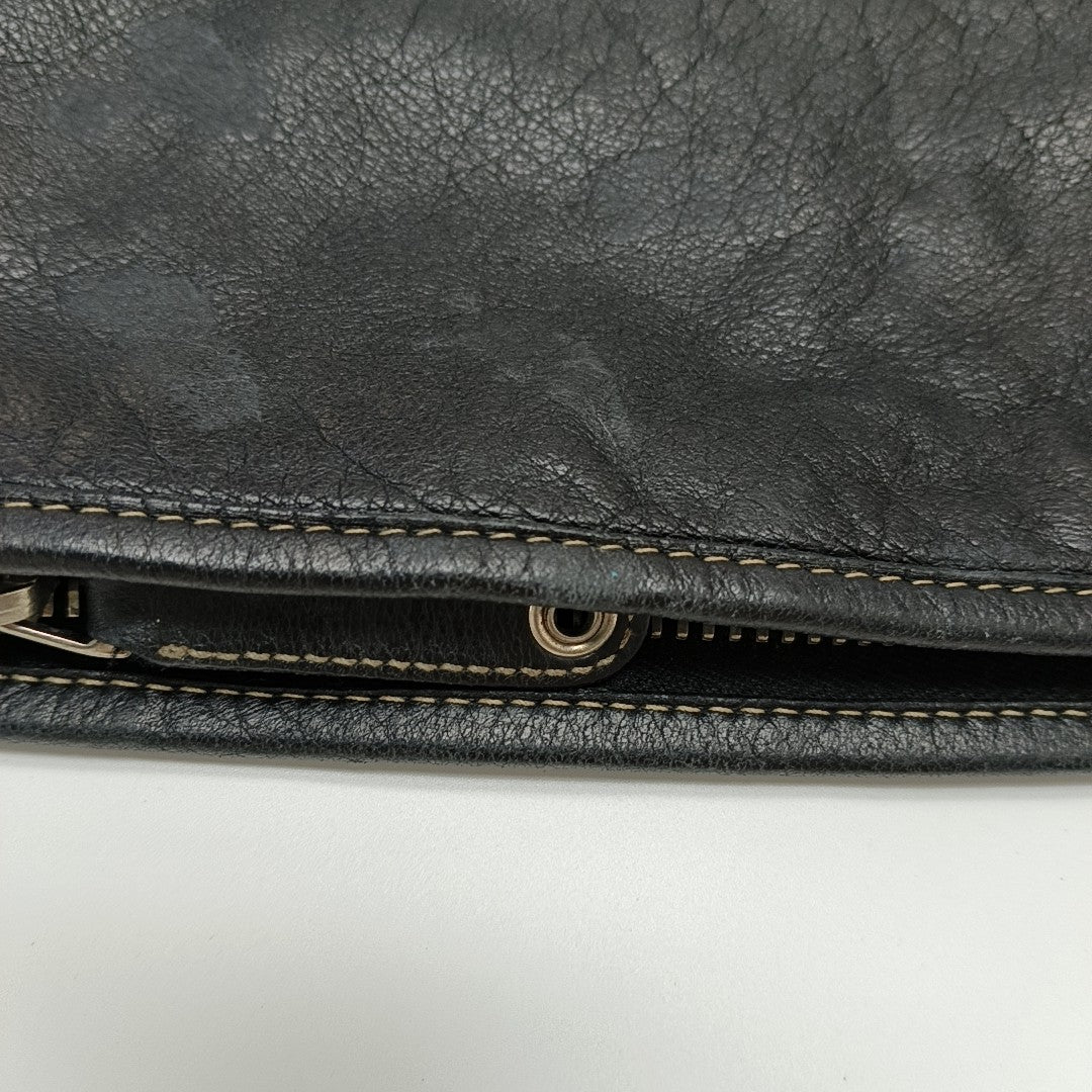 Monogram Calfskin Tote Bag Black
