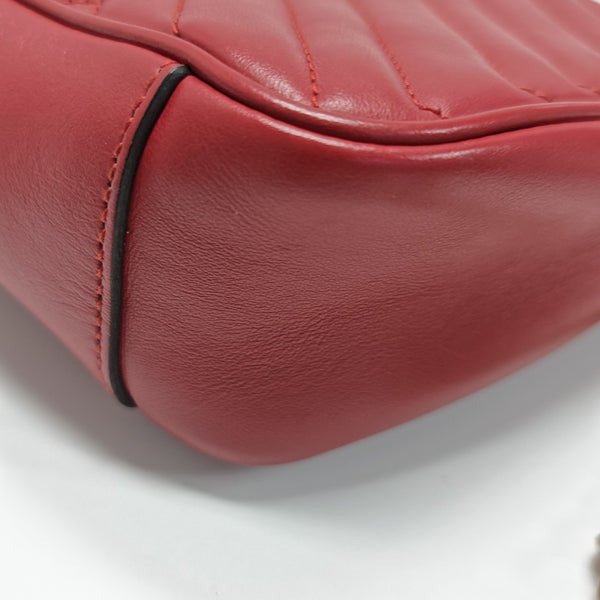 GG Marmont Medium Quilted Calfskin Red