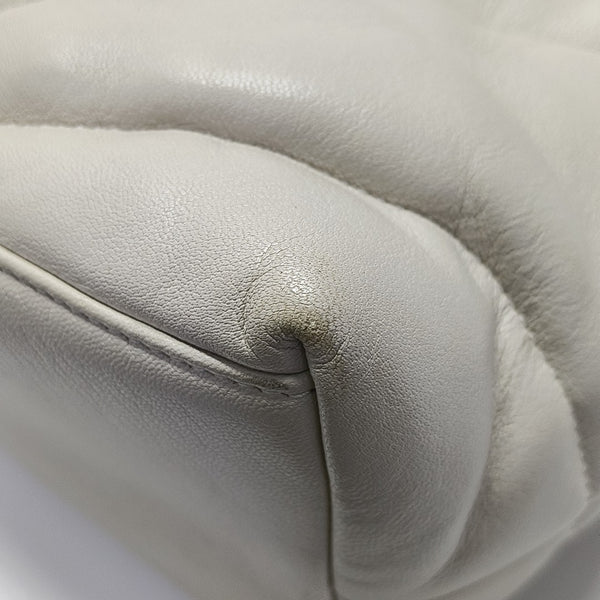 PUFFER Medium Quilted Lambskin White