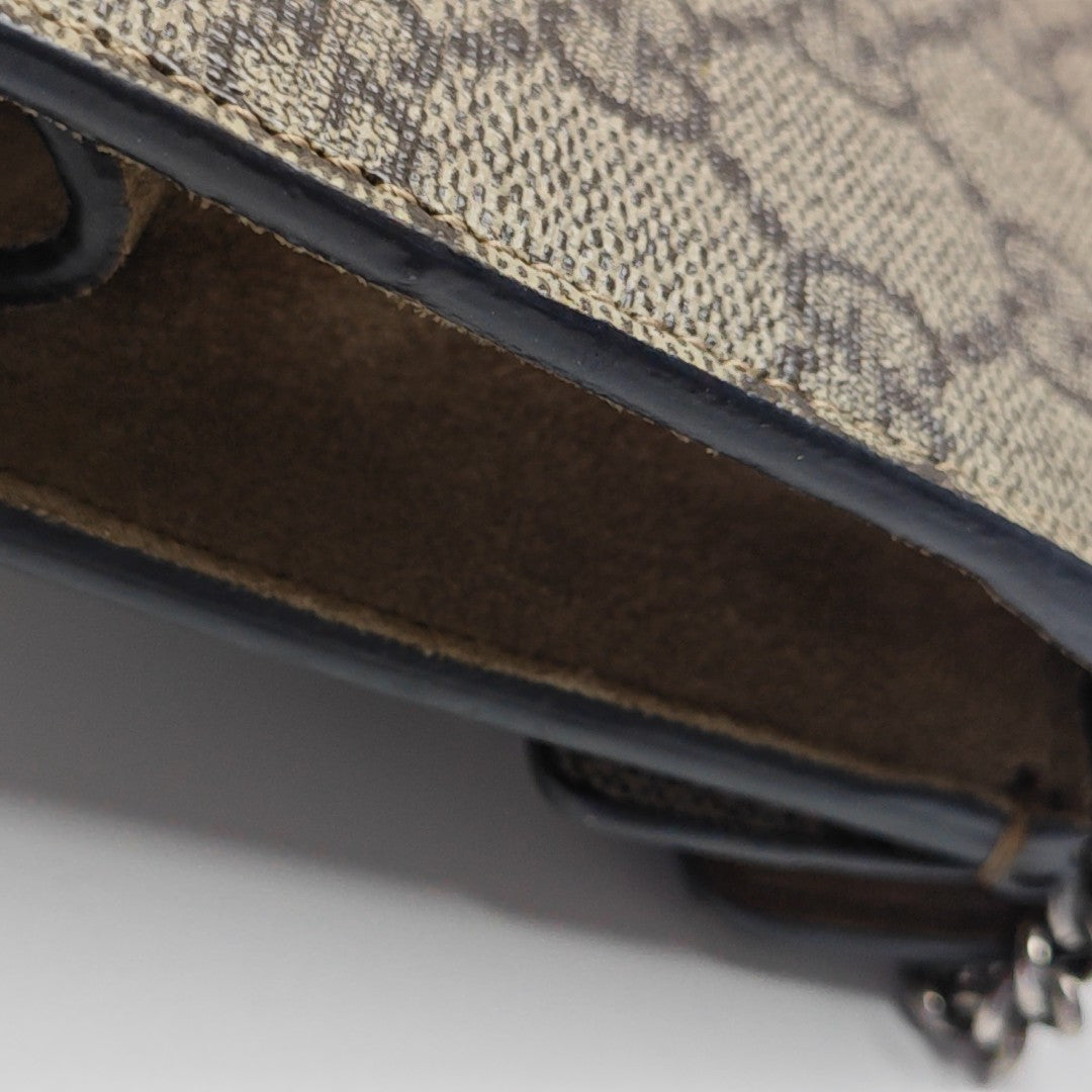 Dionysus Super Mini Monogram Coated Canvas Beige