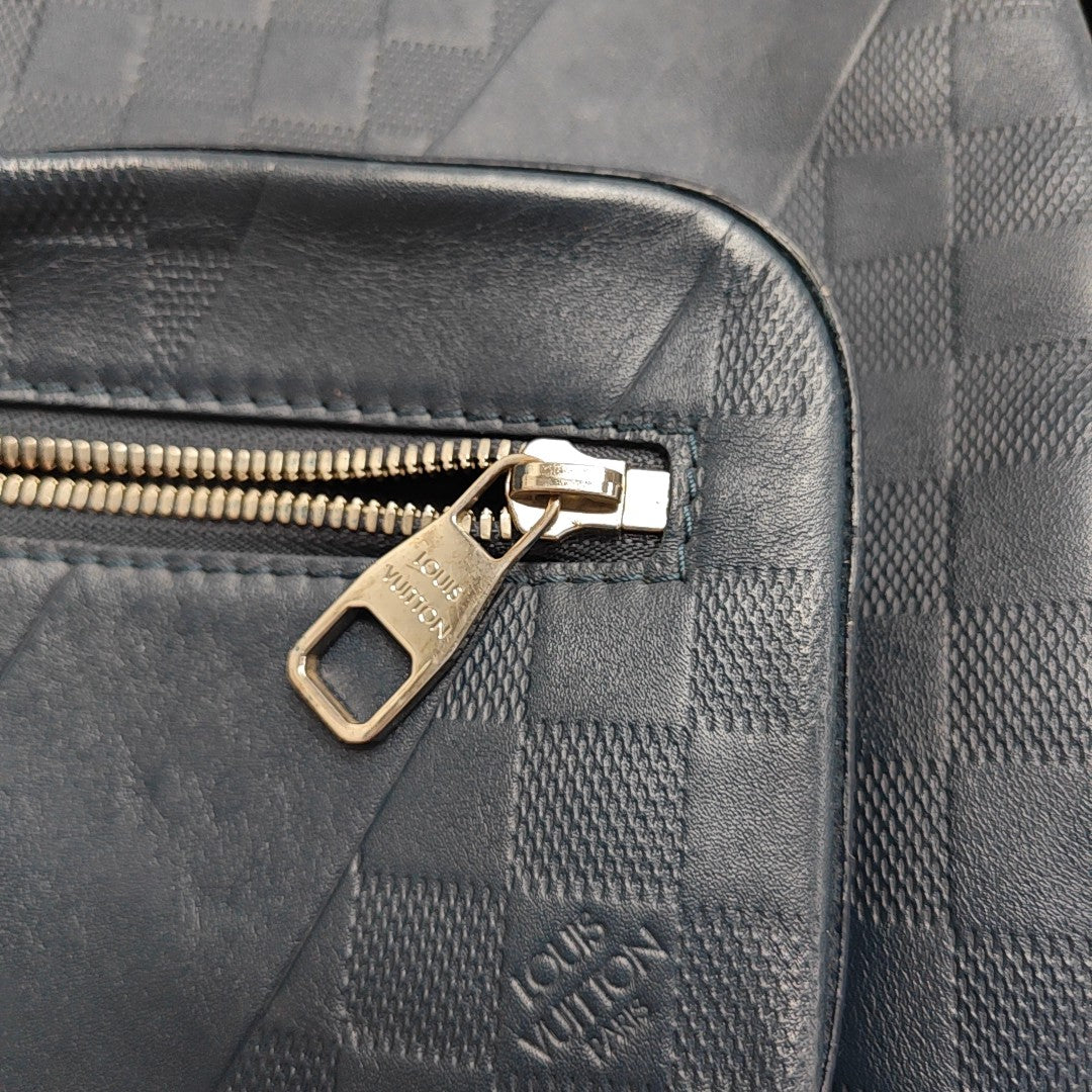 Damier Calfskin Backpack Blue