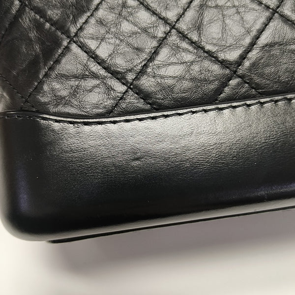 GABRIELLE Small Quilted Vintage Calf Black