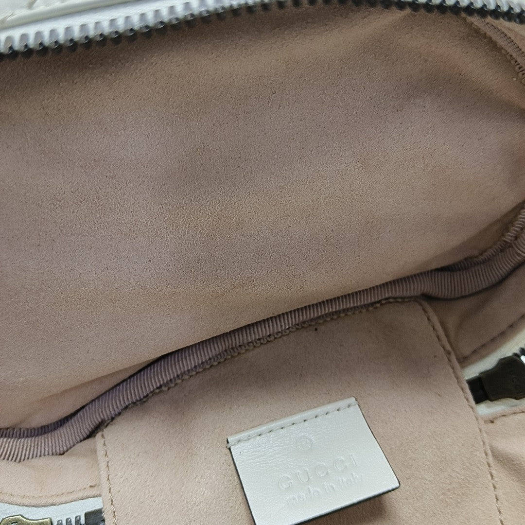 GG Marmont Mini Quilted Calfskin White