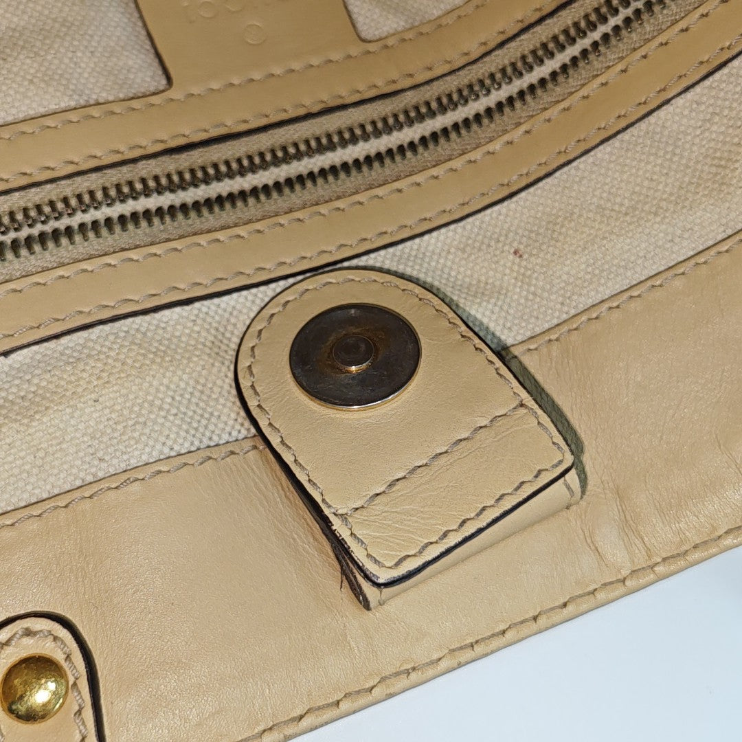 Sukey Monogram Calfskin Beige