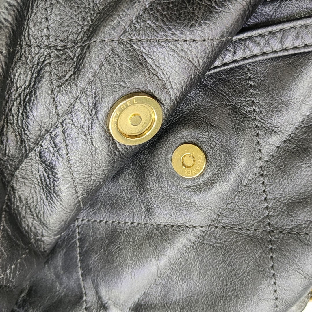 CHANEL 22 Small Quilted Calfskin Gray