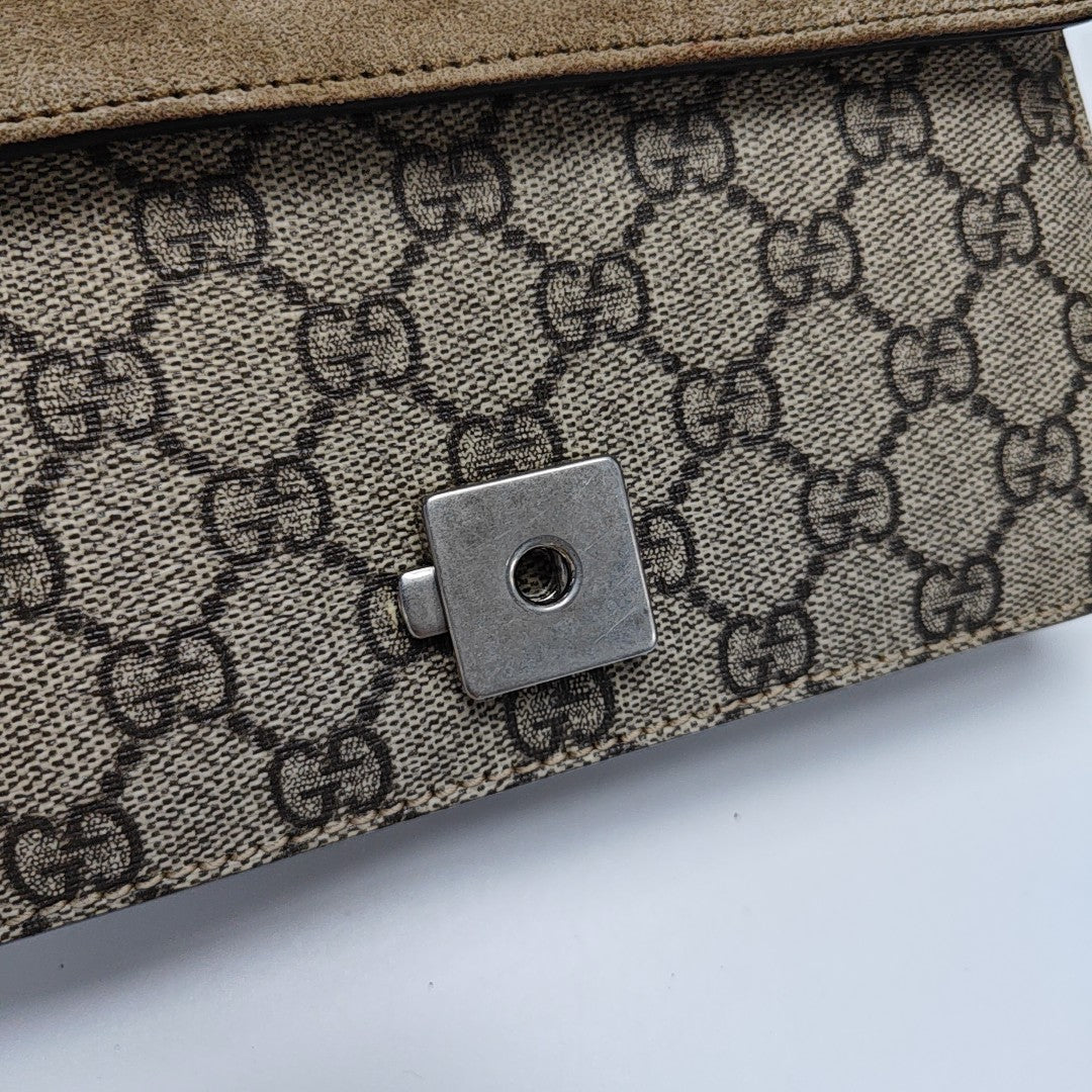 Dionysus Mini Monogram Coated Canvas Beige