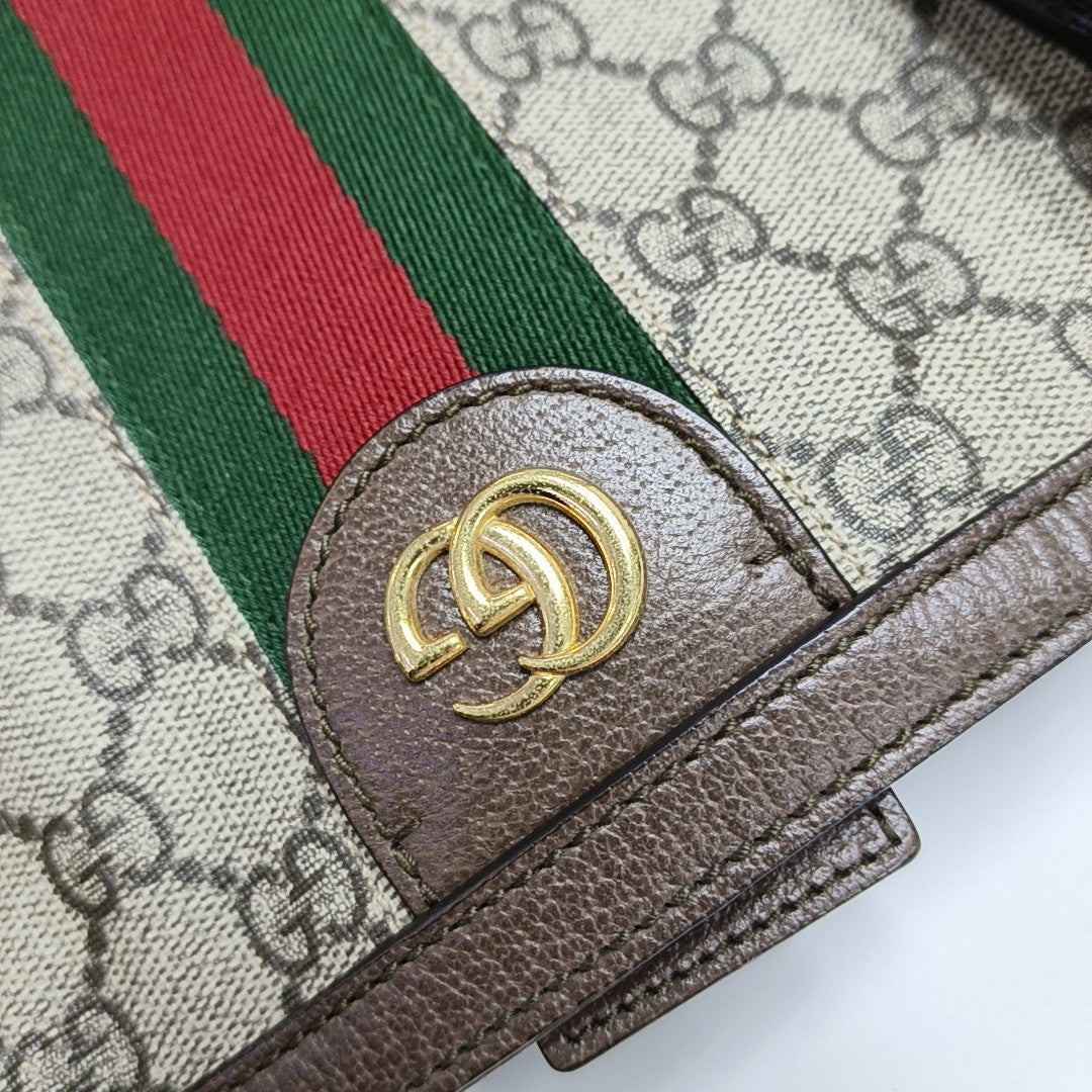 Ophidia Medium Monogram Coated Canvas Beige