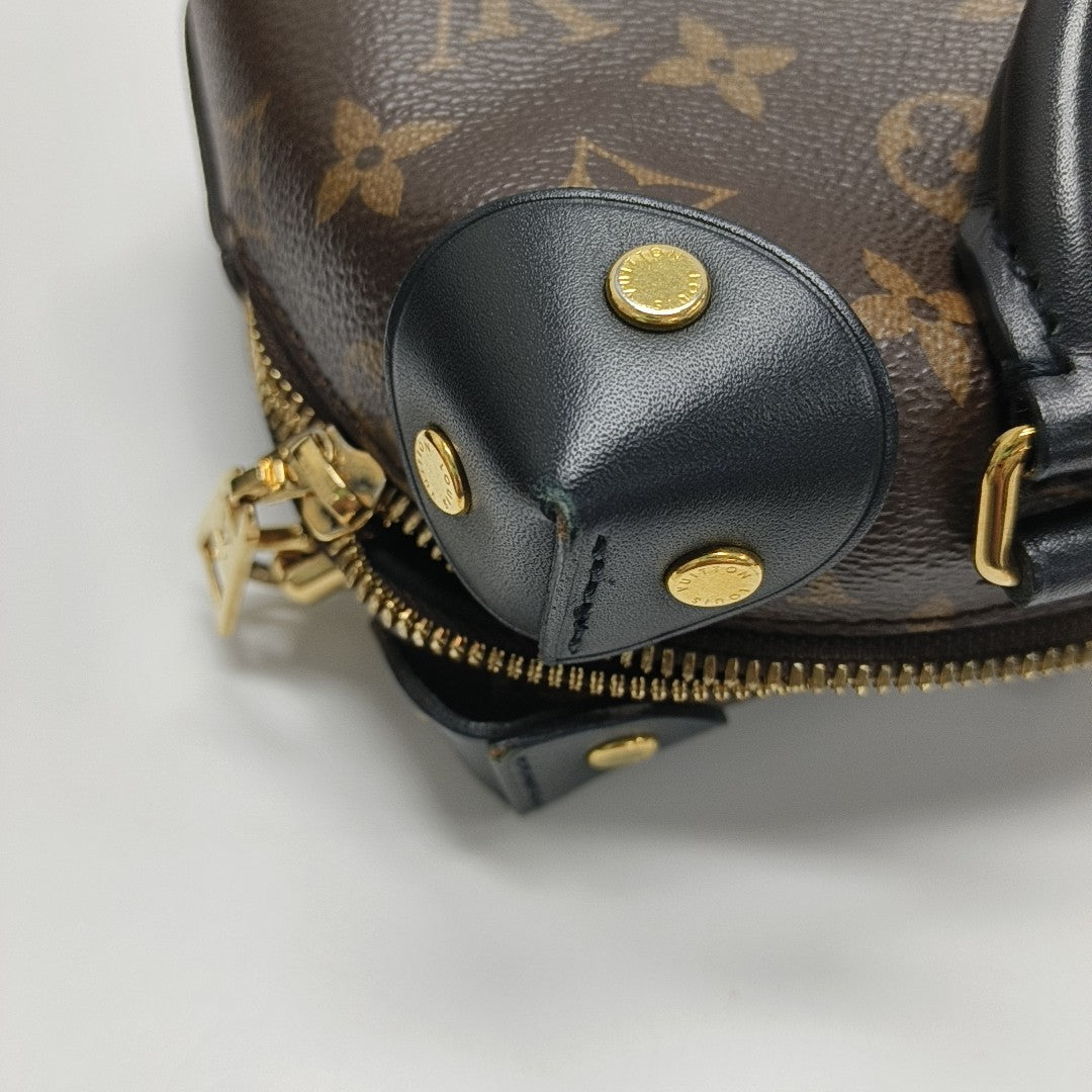 PETITE MALLE Monogram Coated Canvas Brown