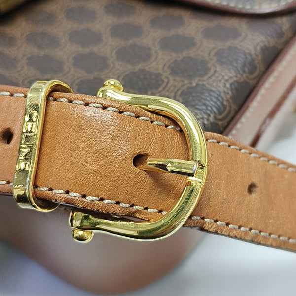 Coated Canvas Shoulder Bag Brown