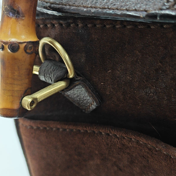 Suede Tote Bag Brown