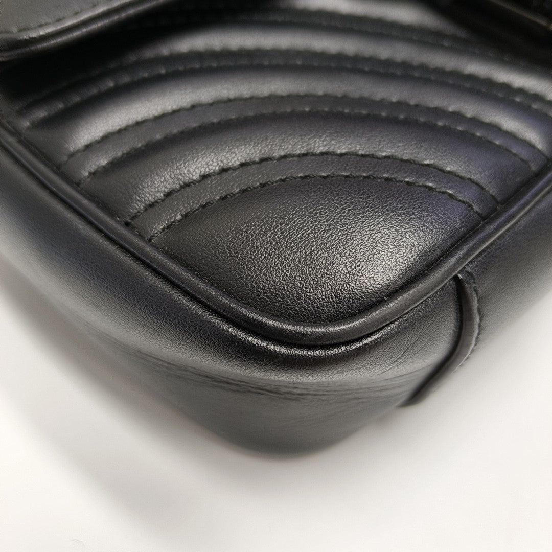 GG Marmont Small Quilted Calfskin Black