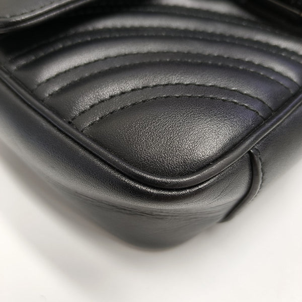 GG Marmont Small Quilted Calfskin Black