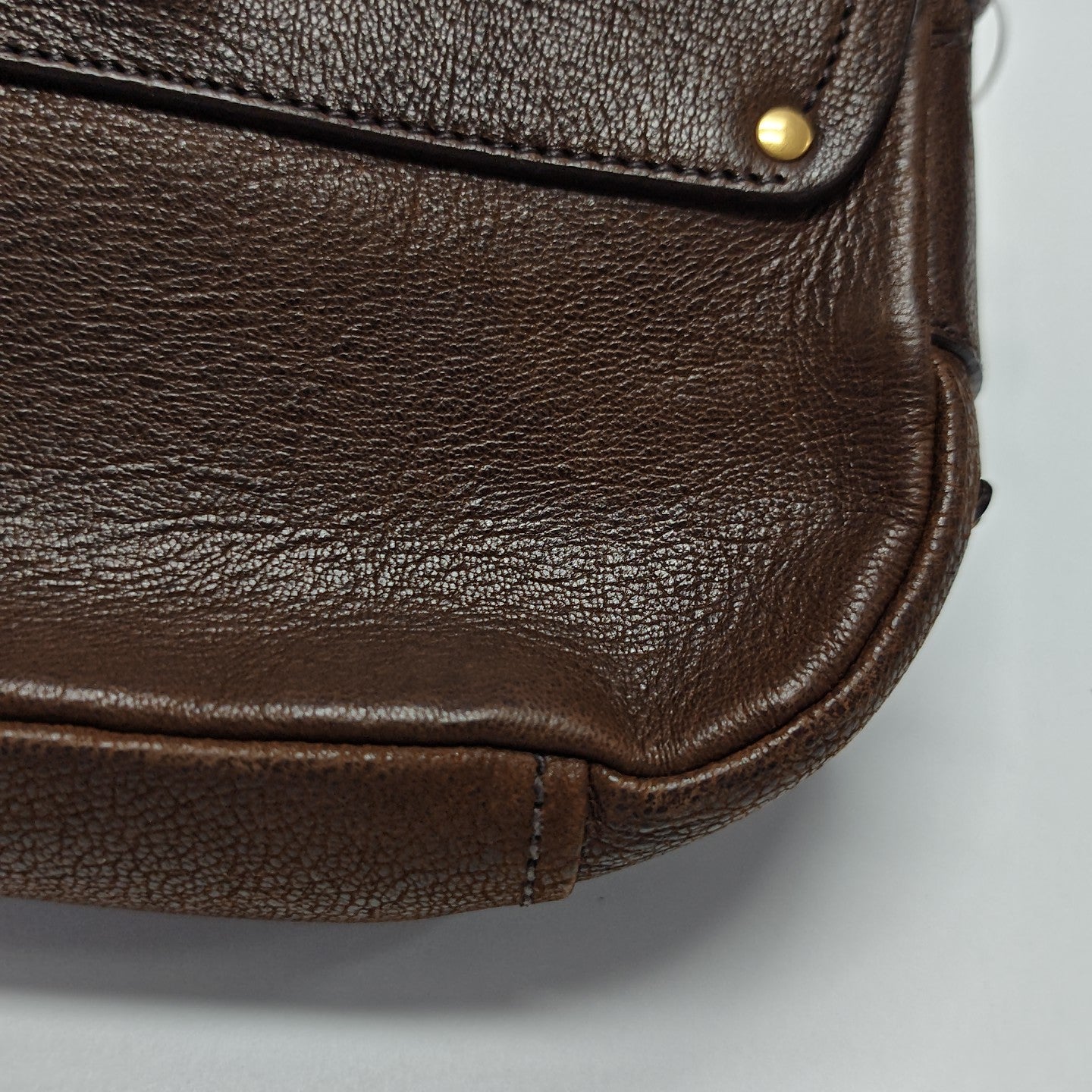 Calfskin Top Handle Bag Brown