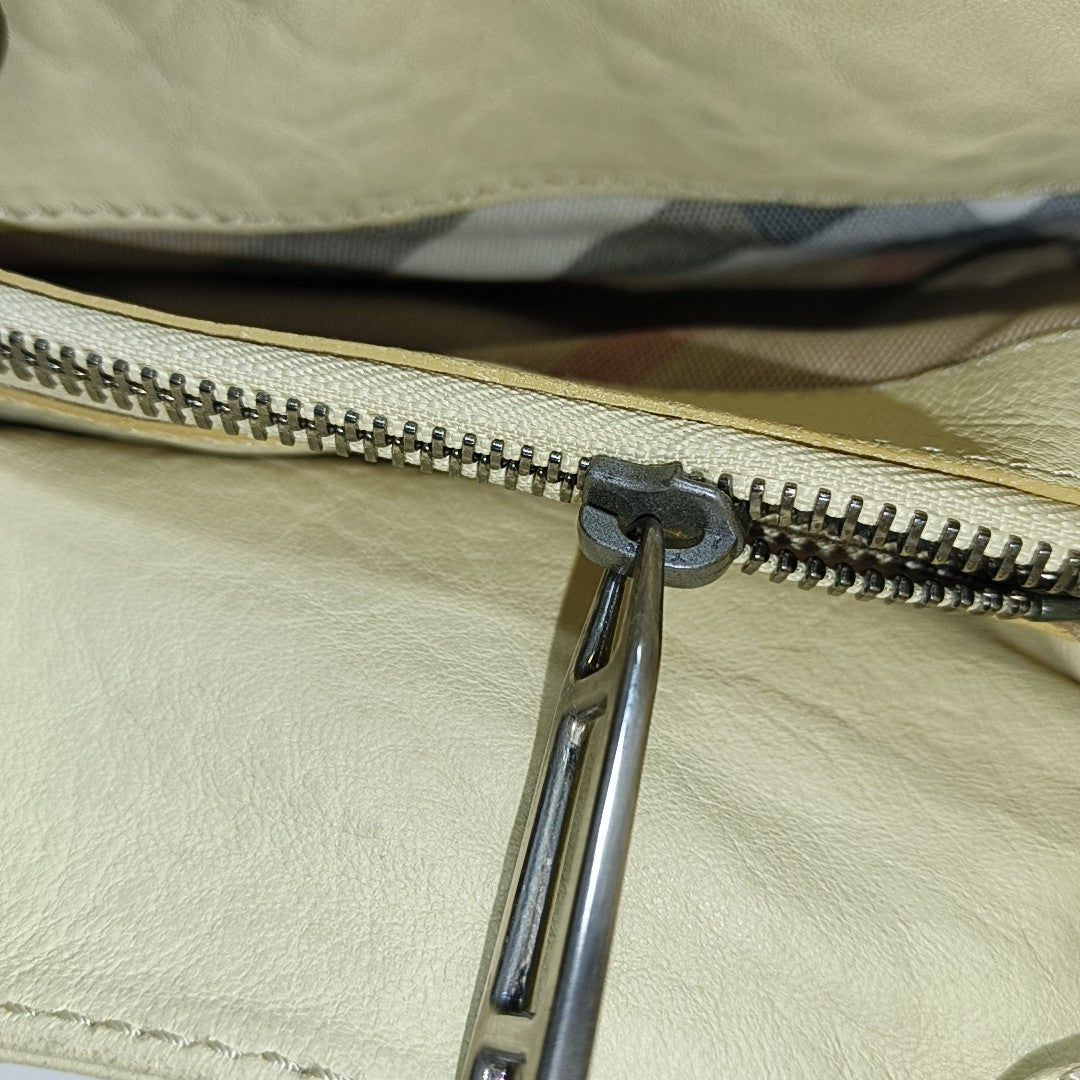 Calfskin Shoulder Bag Beige