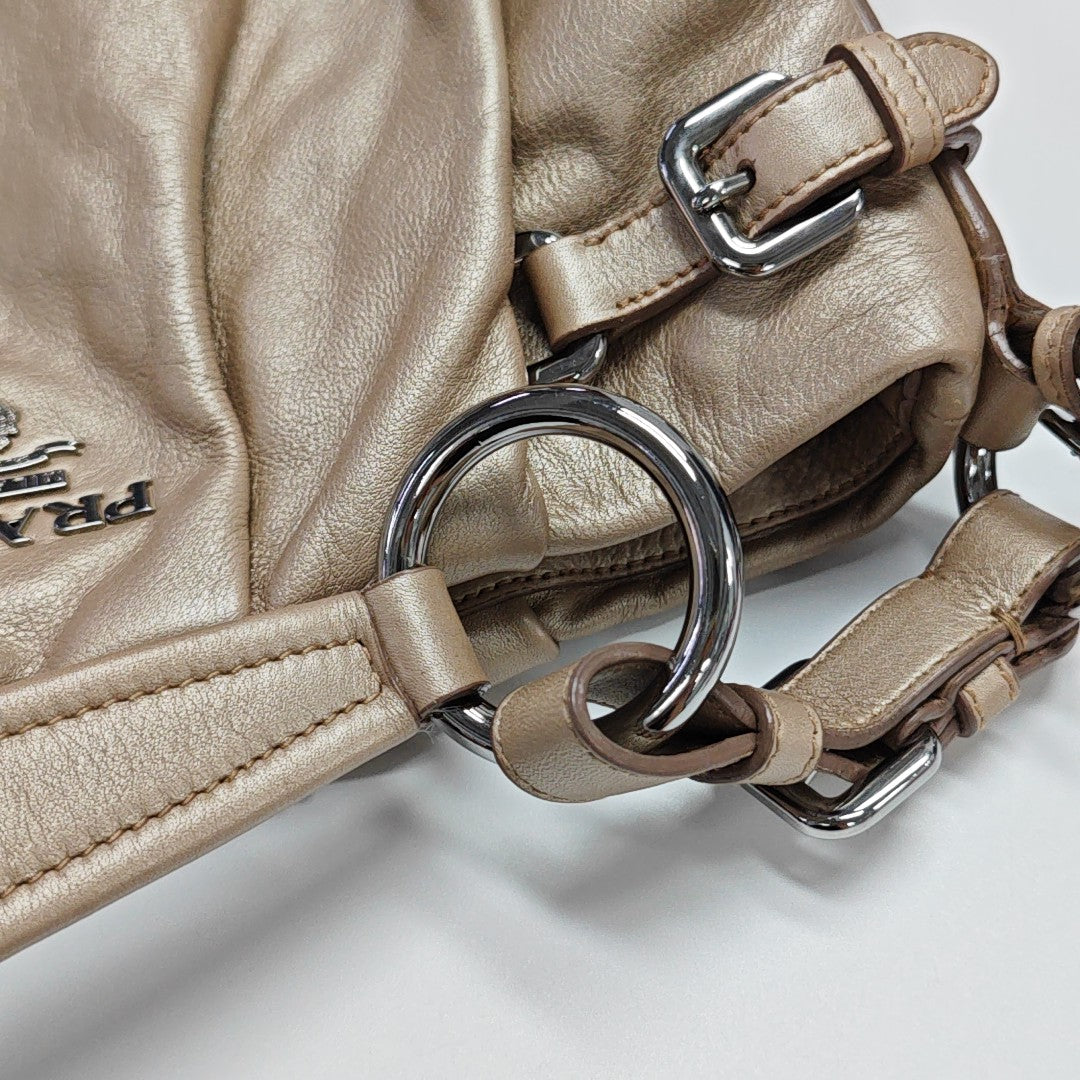 Calfskin Top Handle Bag Beige