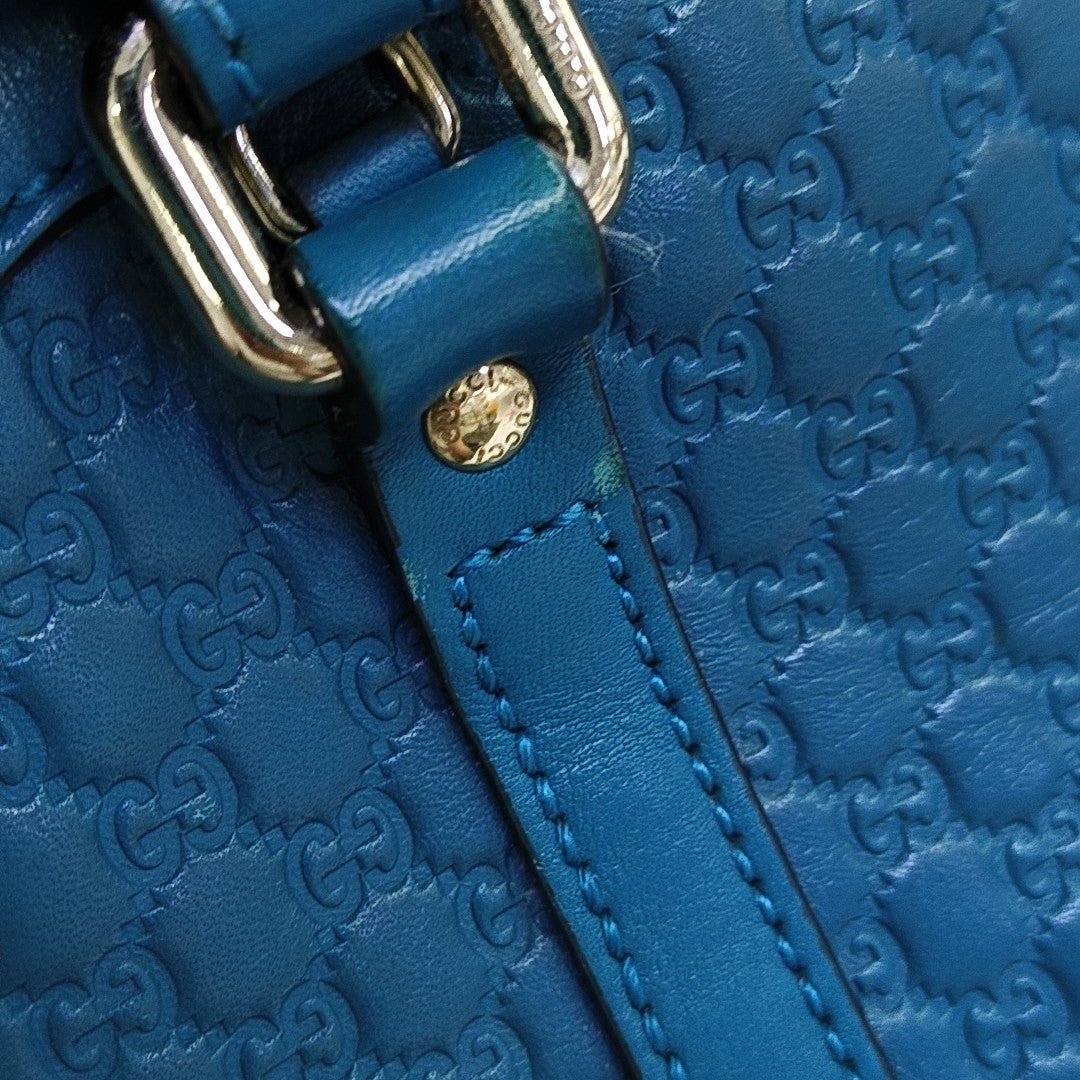 Microguccissima Monogram Calfskin Blue