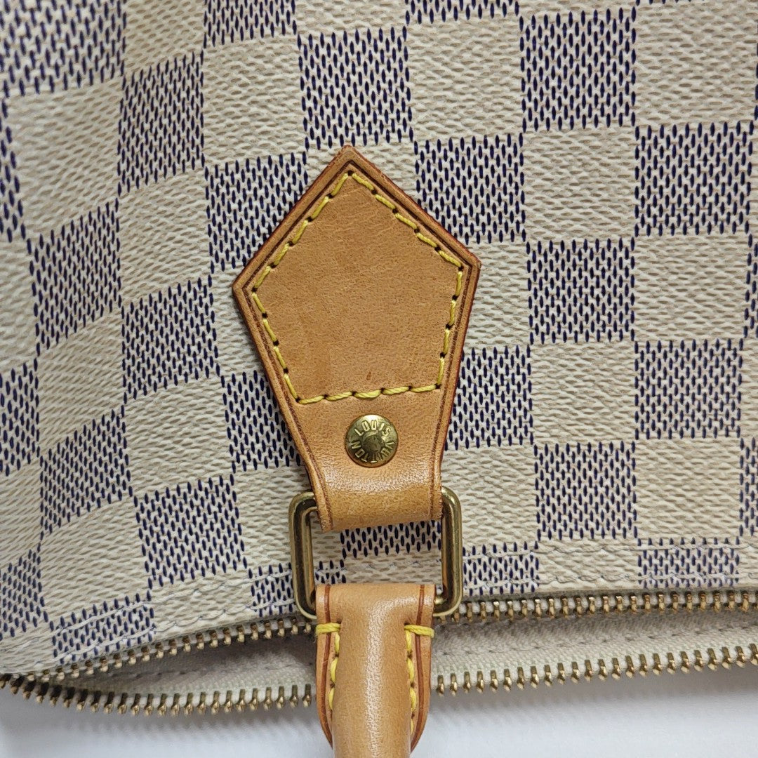 SPEEDY 25 Damier Azur Coated Canvas White