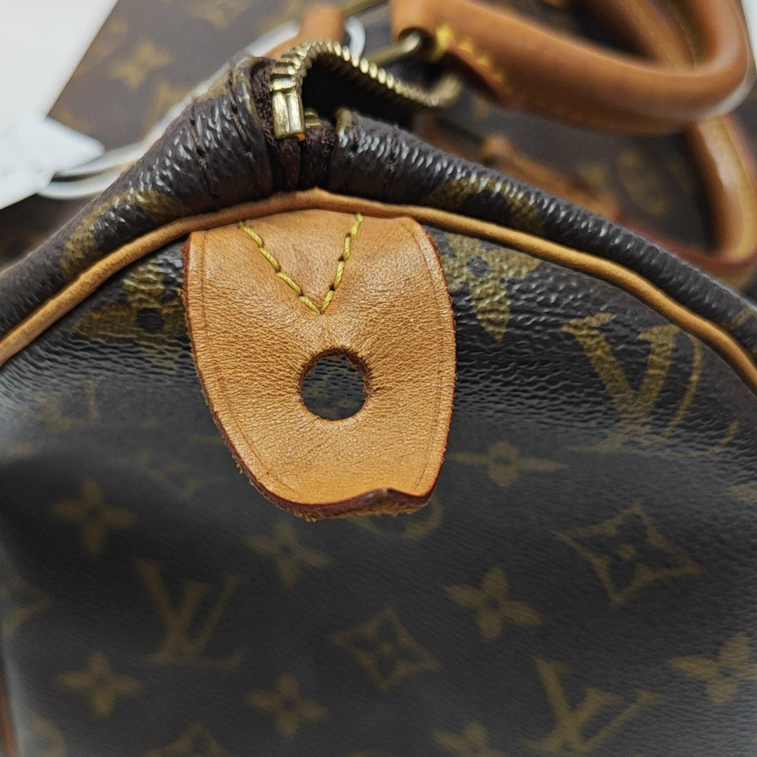 SPEEDY 30 Monogram Coated Canvas Brown