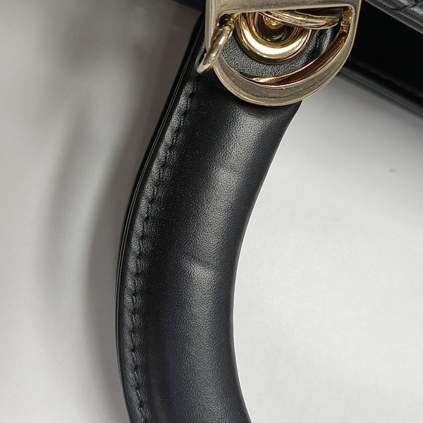 Lady D-Sire Medium Cannage Calfskin Black
