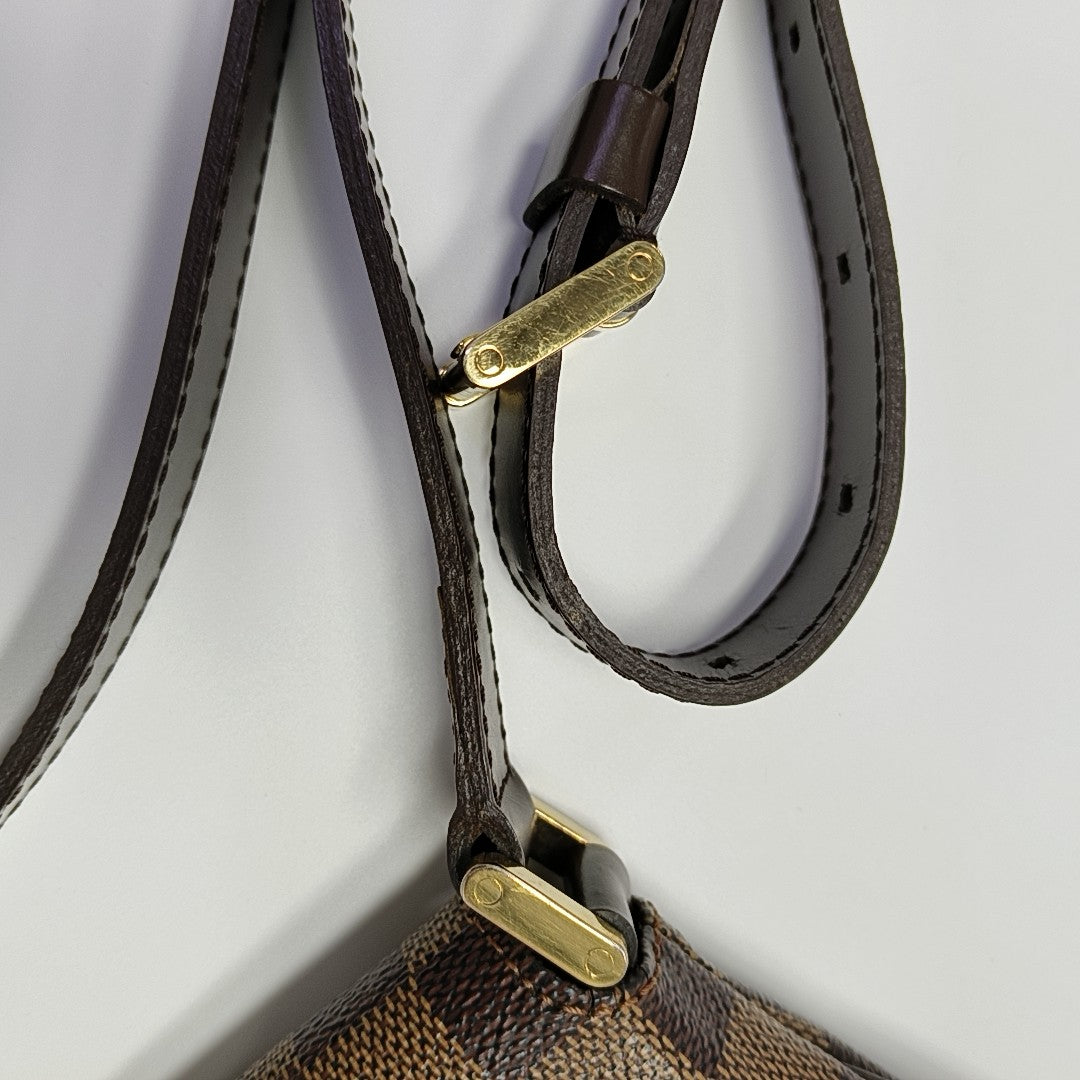 MUSETTE TANGO Damier Ebene Coated Canvas Brown