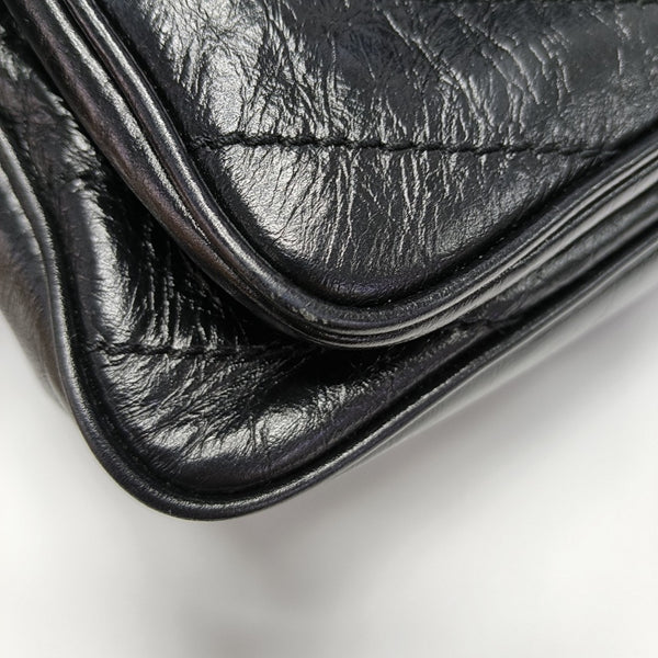 NIKI Small Chevron Calfskin Black