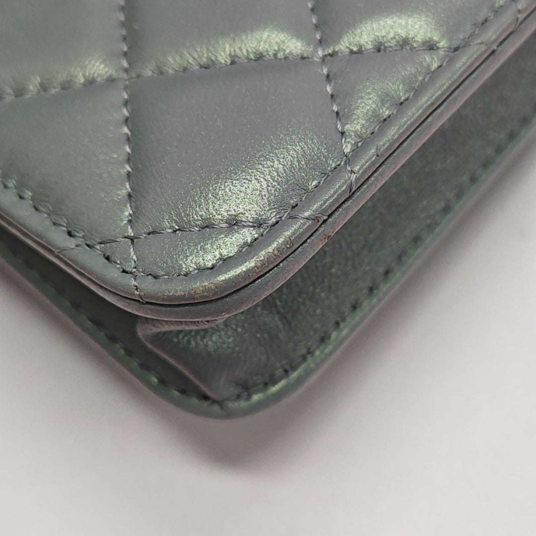 Quilted Lambskin Shoulder Bag Green
