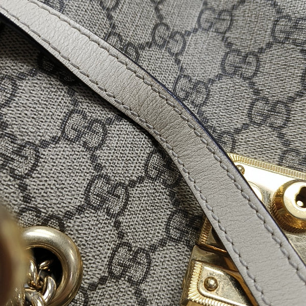 Padlock Small Monogram Coated Canvas Beige