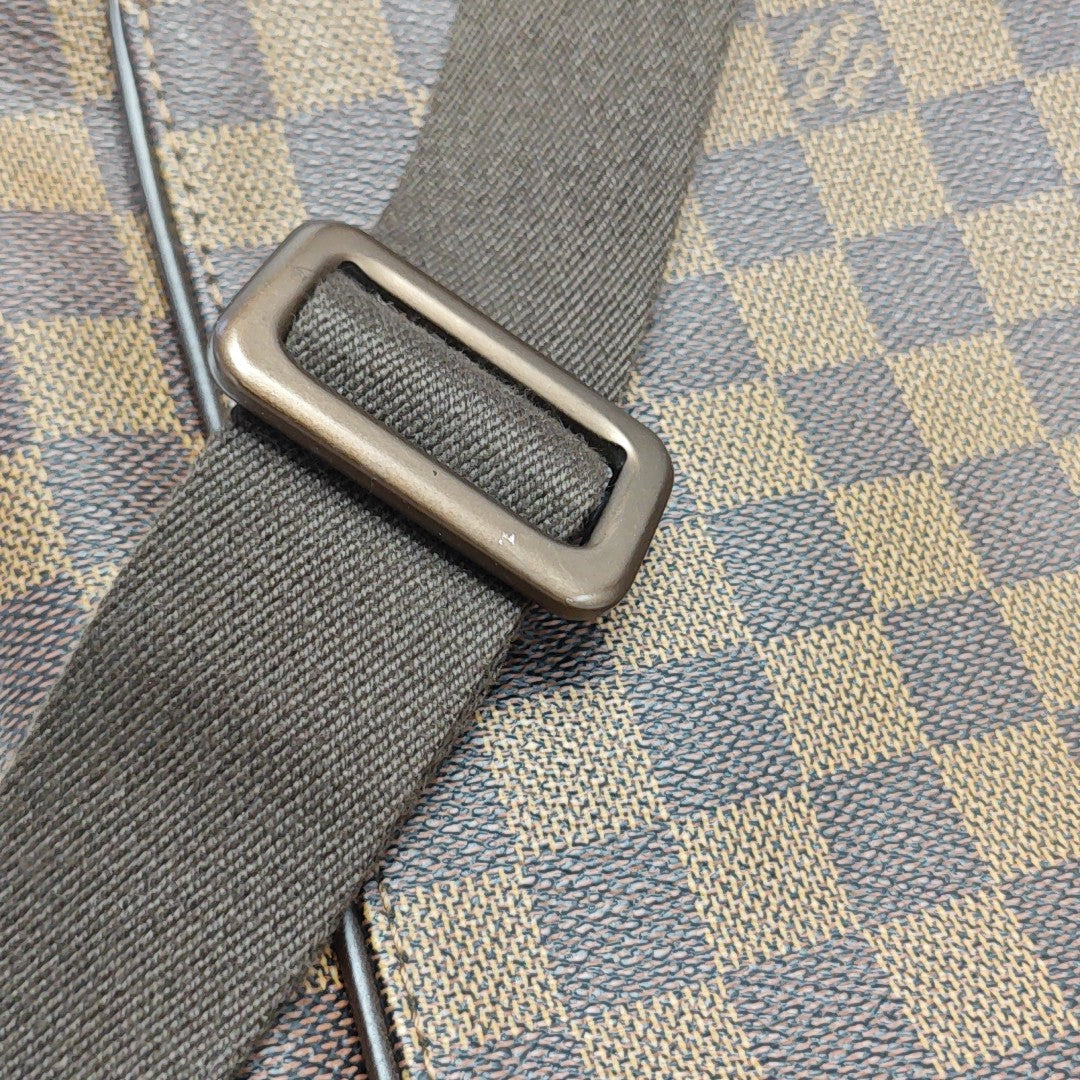 BROOKLYN MM Damier Ebene Coated Canvas Brown