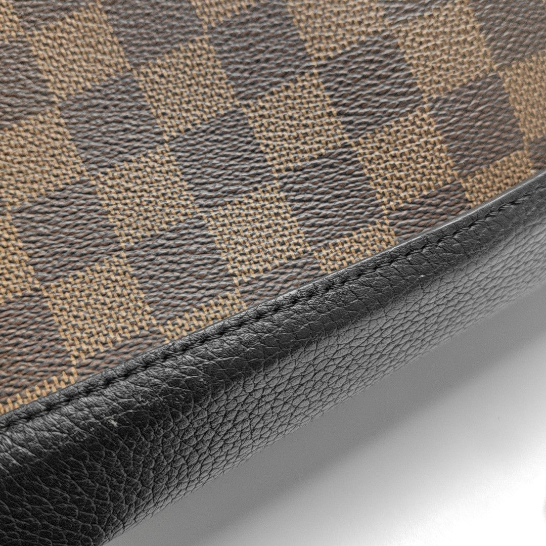 HYDE PARK Damier Ebene Coated Canvas Brown
