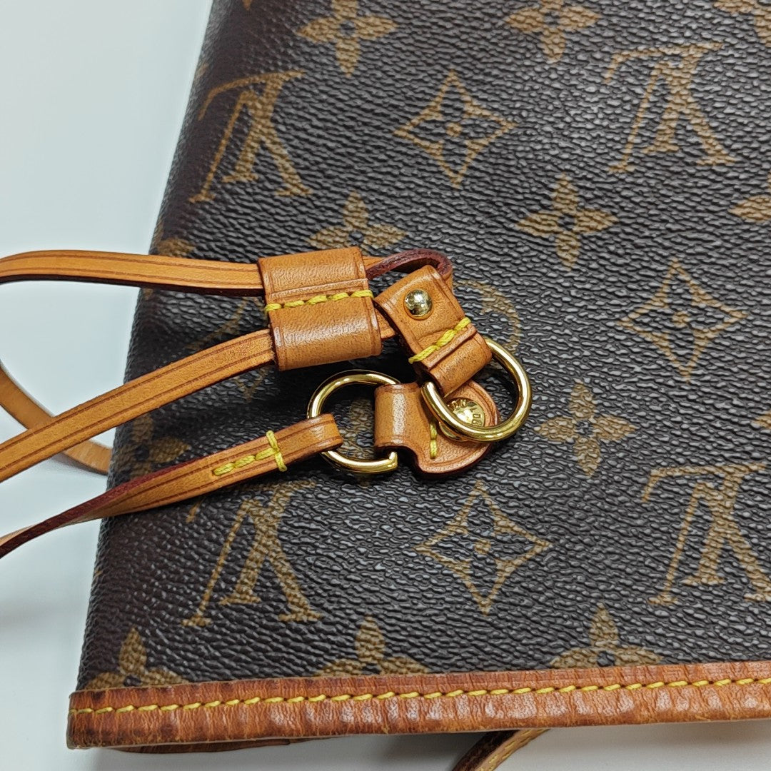 NEVERFULL MM Monogram Coated Canvas Brown