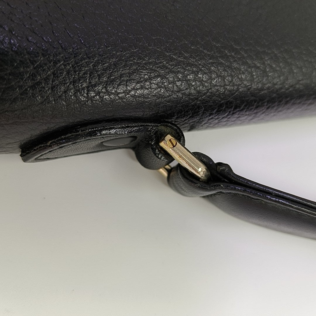 Calfskin Top Handle Bag Black