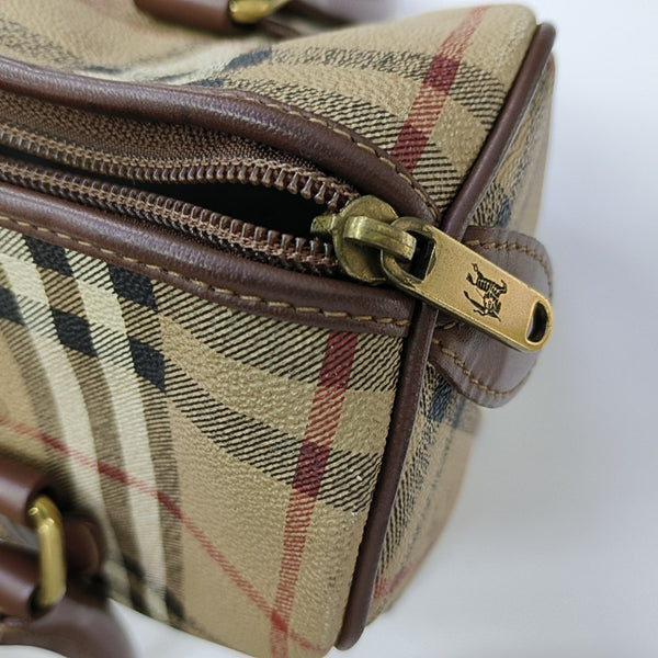 Coated Canvas Top Handle Bag Beige