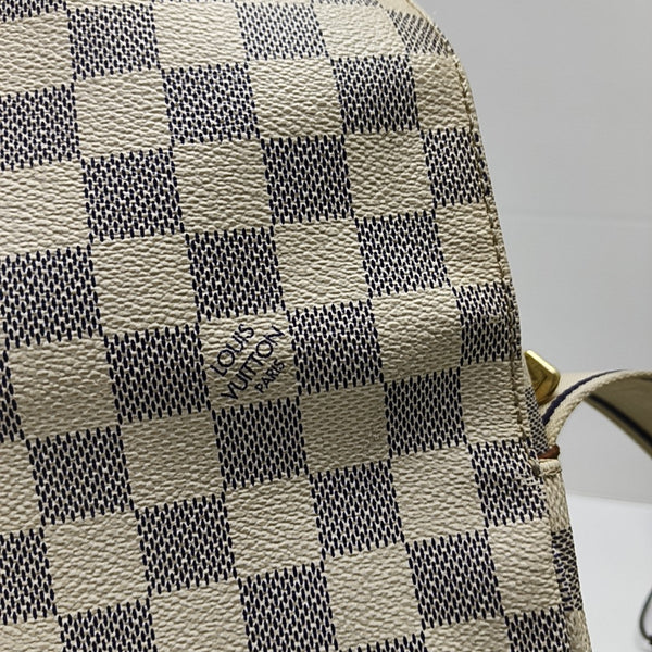 NAVIGLIO Damier Azur Coated Canvas White