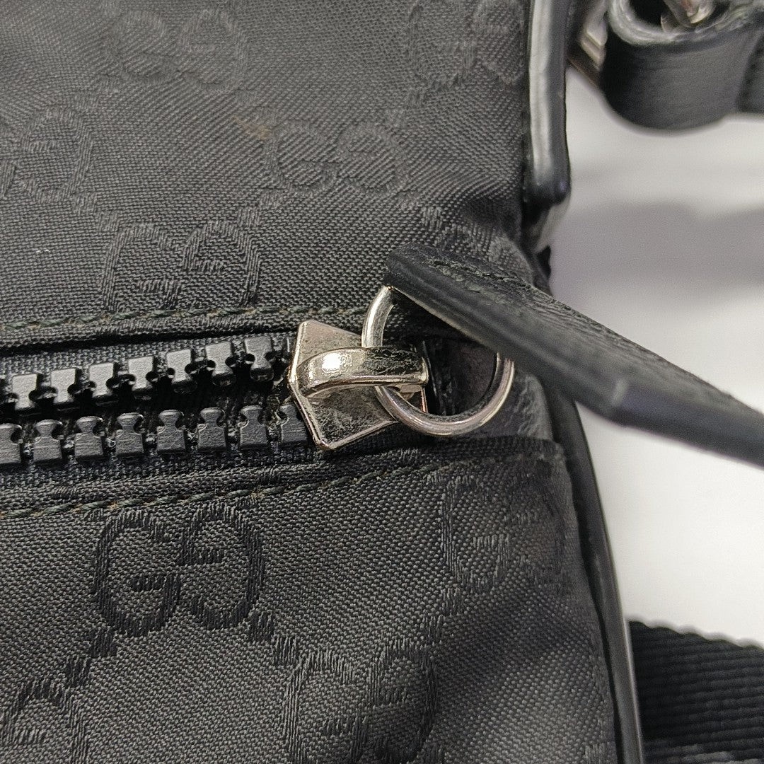 Monogram Nylon Shoulder Bag Black