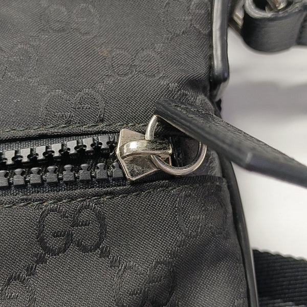 Monogram Nylon Shoulder Bag Black