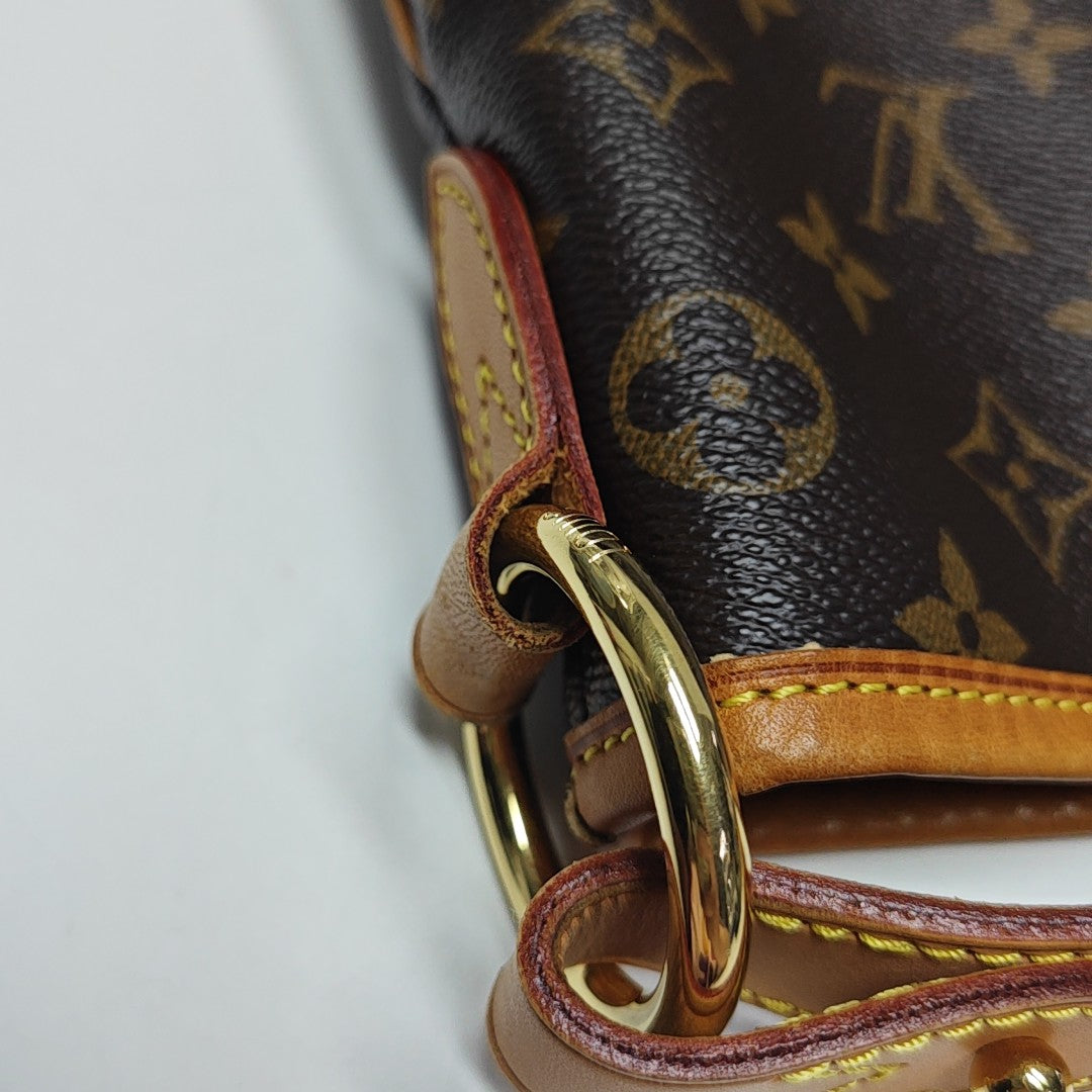 Monogram Coated Canvas Top Handle Bag Brown