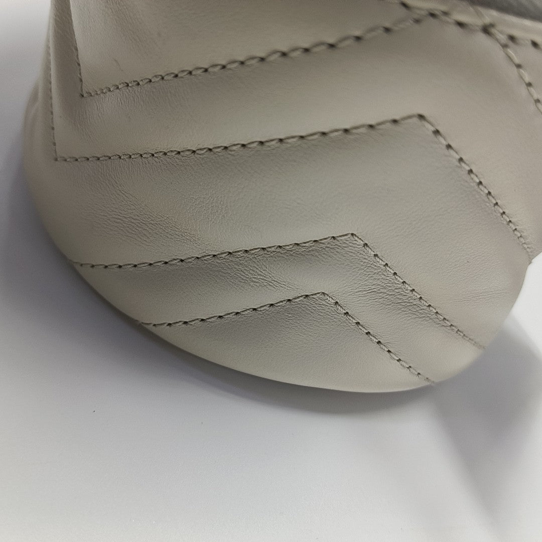 GG Marmont Mini Quilted Calfskin White