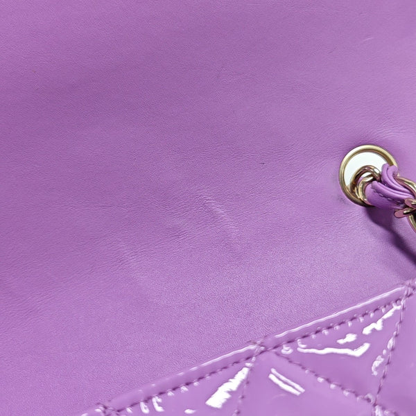 CLASSIC FLAP Mini Quilted Patent Leather Purple