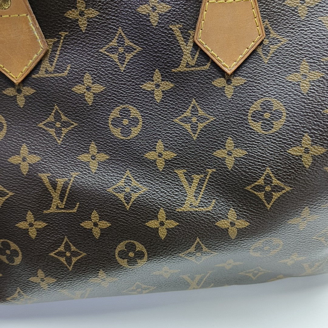 SPEEDY 30 Monogram Coated Canvas Brown