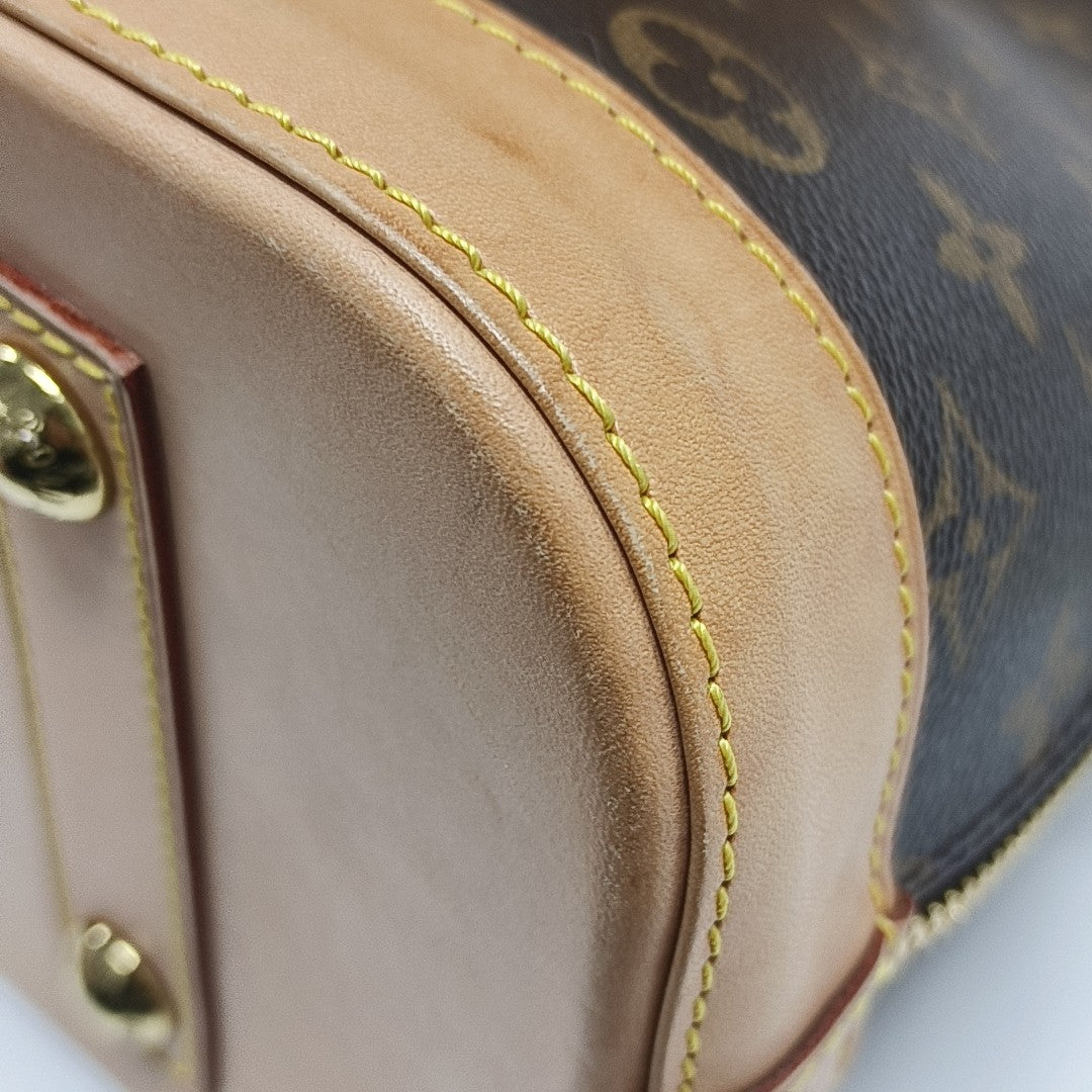 ALMA PM Monogram Coated Canvas Brown