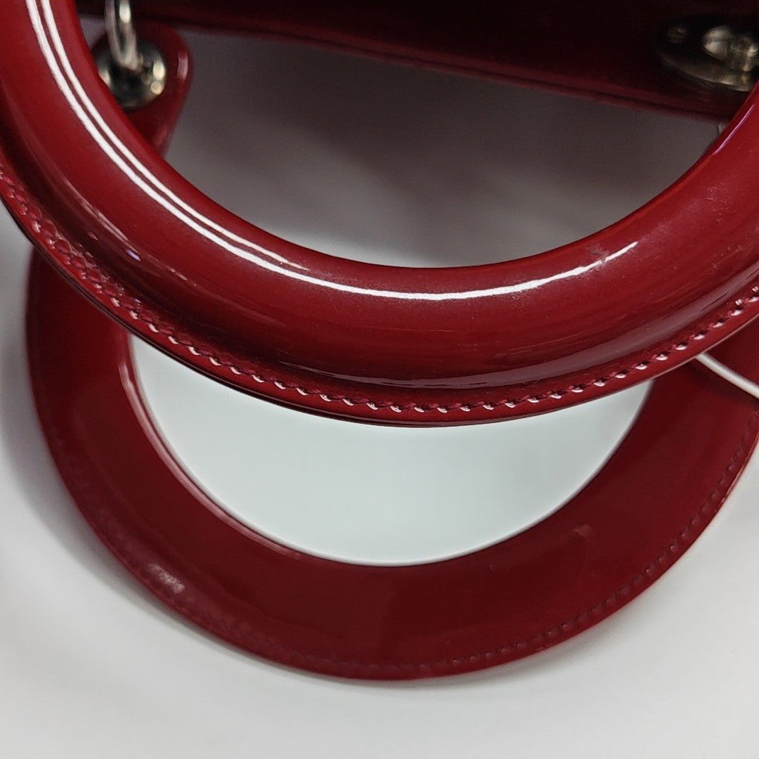 Lady Dior Large Cannage Patent Leather Red