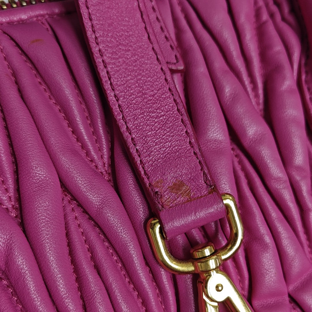 Quilted Lambskin Tote Bag Red